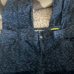 Style & Co. Blue Patterned Skinny Pants